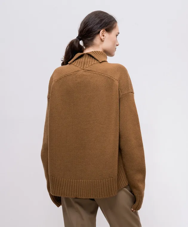 Jil Sander Brown sweater with cashmere