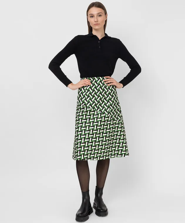 Jil Sander Geometric pattern midi skirt