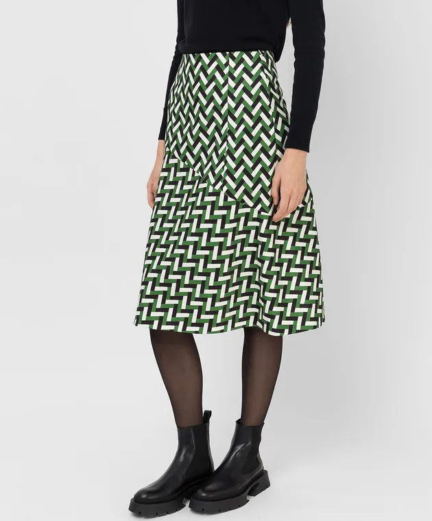 Jil Sander Geometric pattern midi skirt