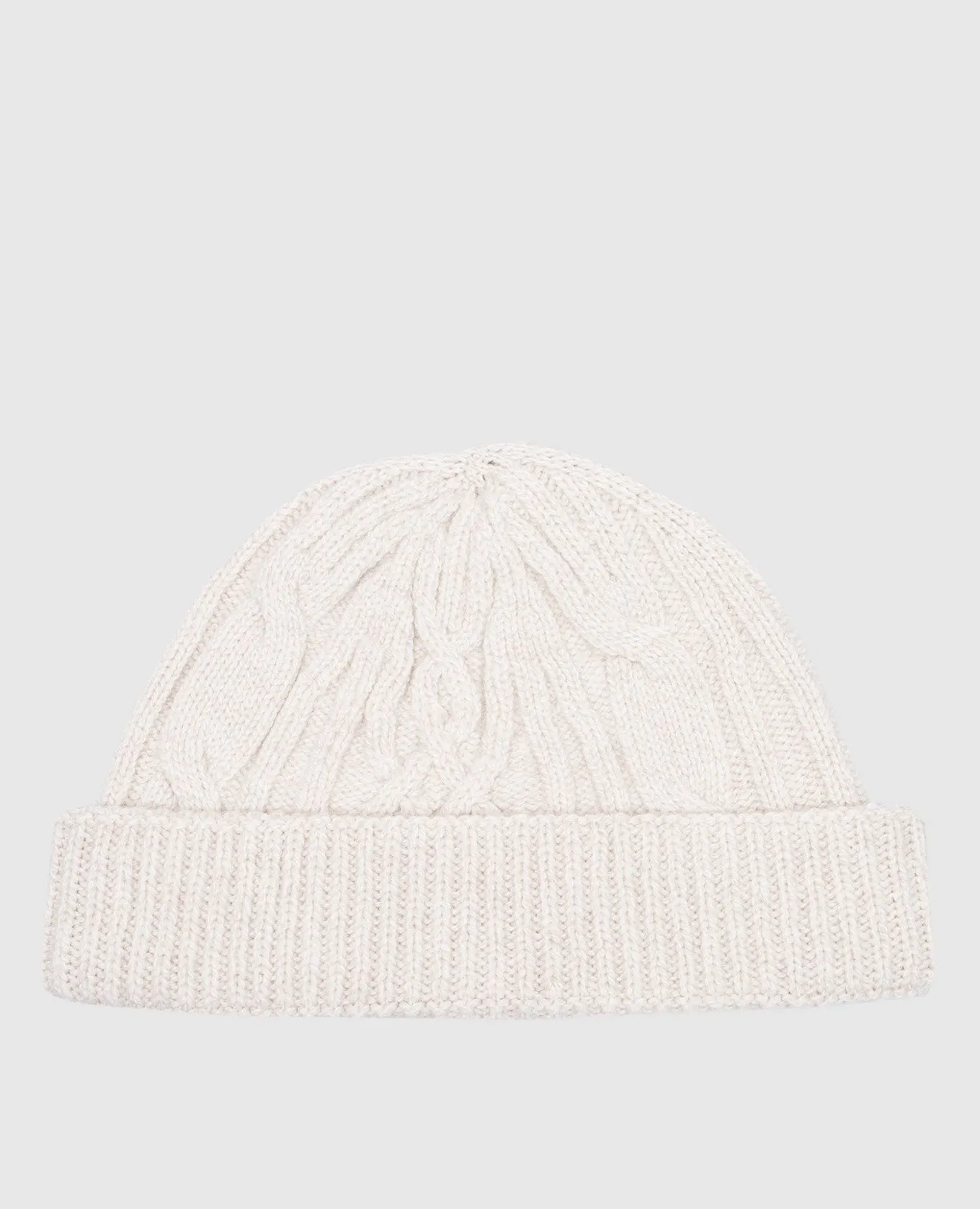 John Smedley Beige cashmere and wool beanie hat