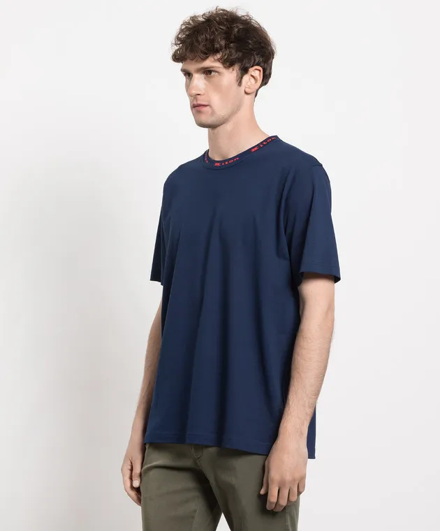 Kiton Blue t-shirt with logo