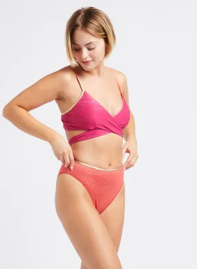 LA NOUVELLE CLO - Braguita de bikini con hilos metalizados en rosa