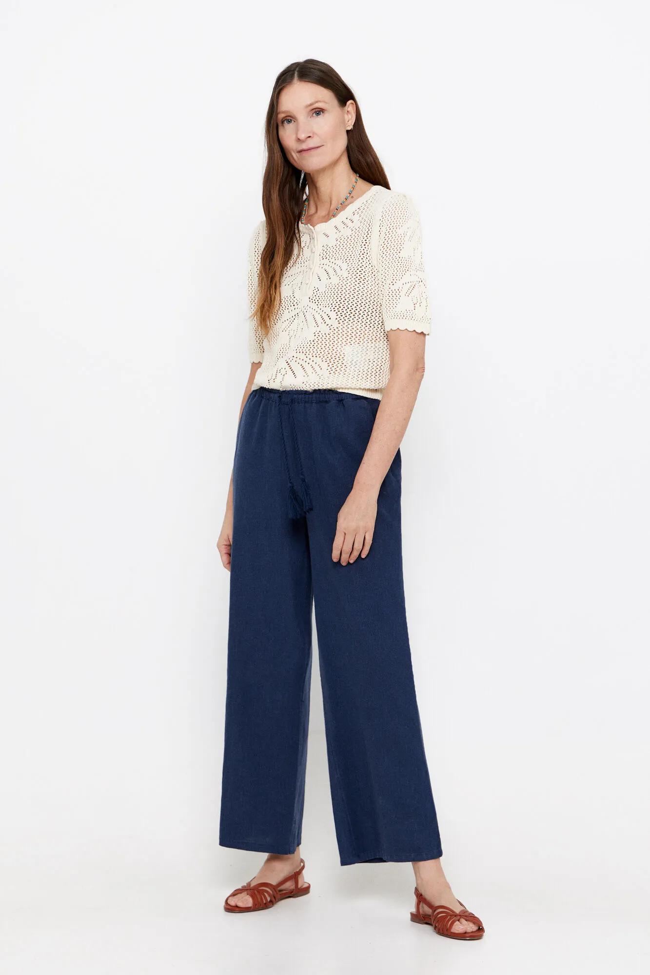 Linen pyjama trousers