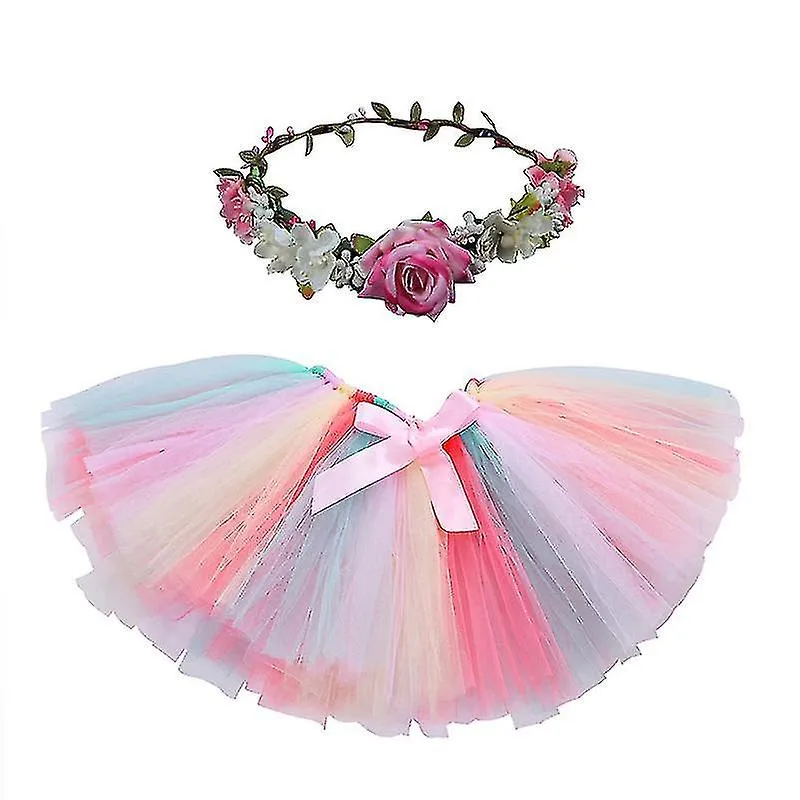 Little Princess Half Skirt Mesh Tutu Dress Candy Land Little Girl Birthday Party Dress Skirt Set