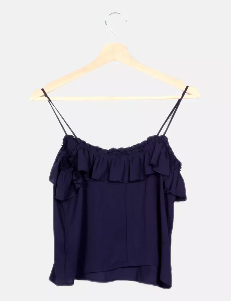 Mango Blusa azul básica