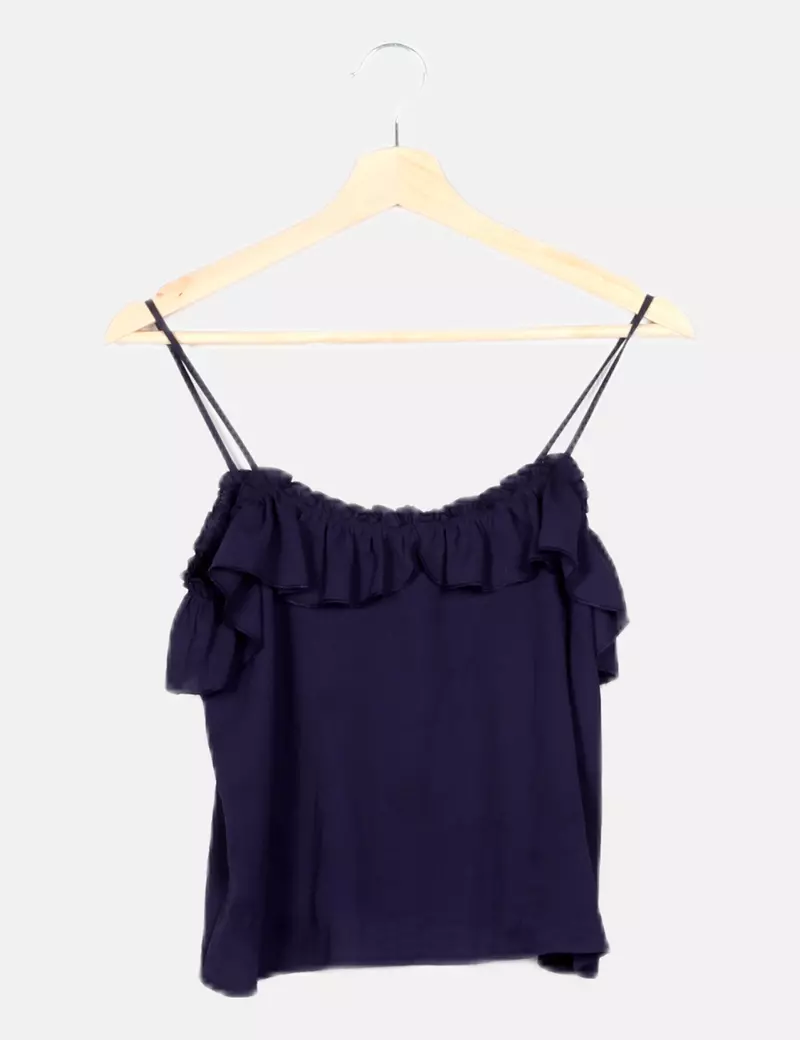 Mango Blusa azul básica