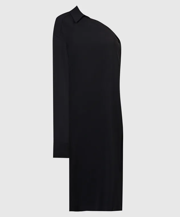 Max Mara Sportmax Black asymmetrical ZURCA silk dress