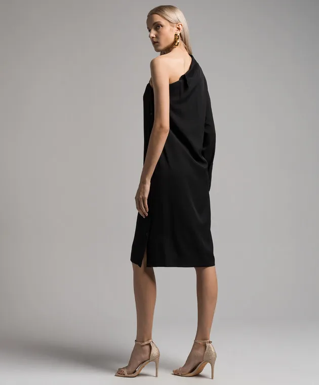 Max Mara Sportmax Black asymmetrical ZURCA silk dress