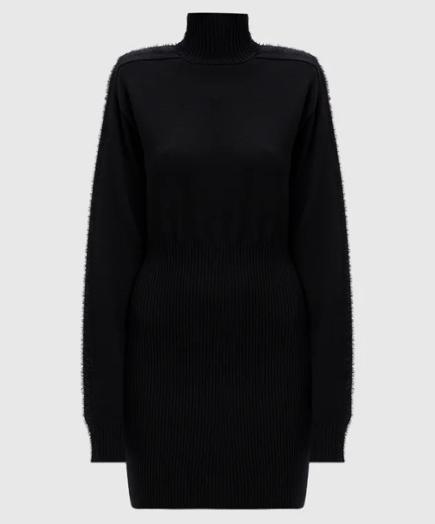 Max Mara Sportmax Black DARMA mini dress made of wool