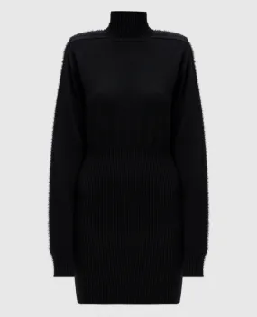 Max Mara Sportmax Black DARMA mini dress made of wool