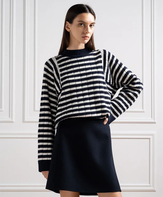 Max Mara Weekend Bird blue striped wool sweater