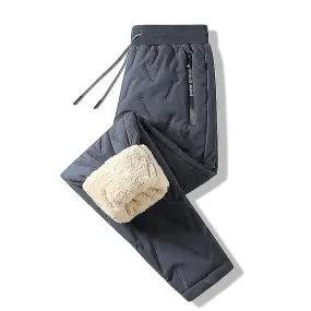 Men's Warm Sweatpants Thicken Fleece Straight Trousers