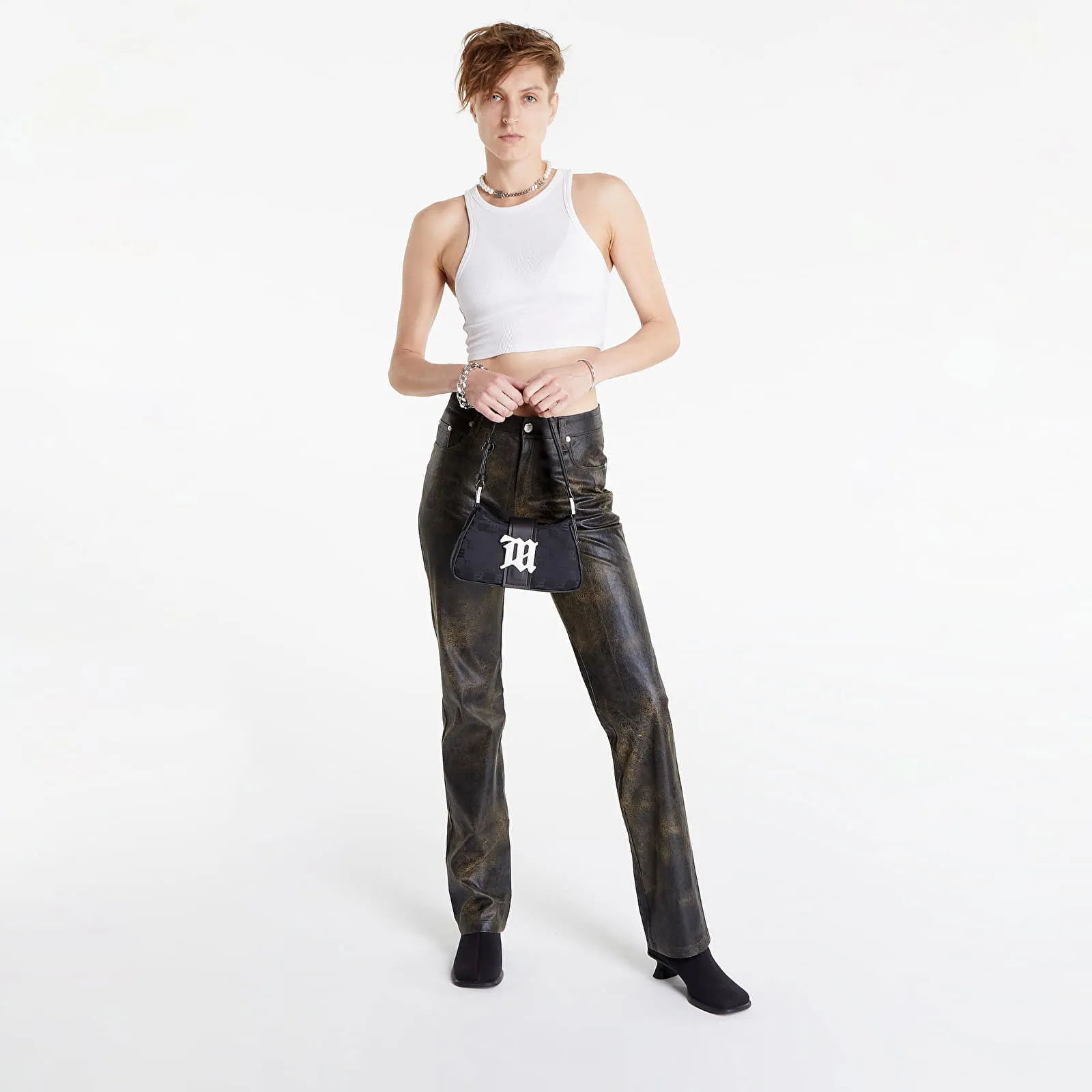 MISBHV Cracked Vegan Leather Trousers