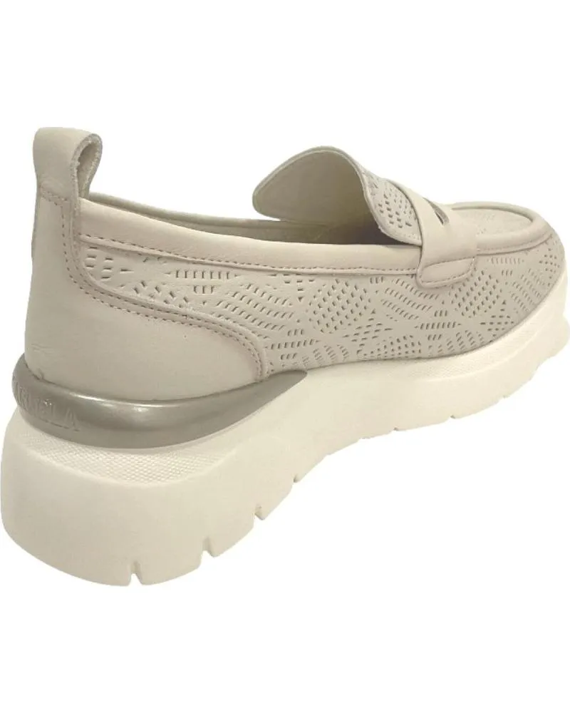 Mocasines de Mujer CARMELA MOCASINES PIEL BEIGE 01 PIEL HIELO