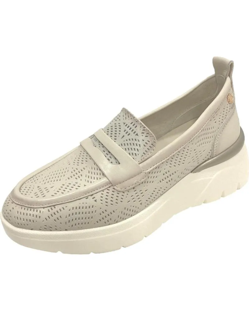 Mocasines de Mujer CARMELA MOCASINES PIEL BEIGE 01 PIEL HIELO