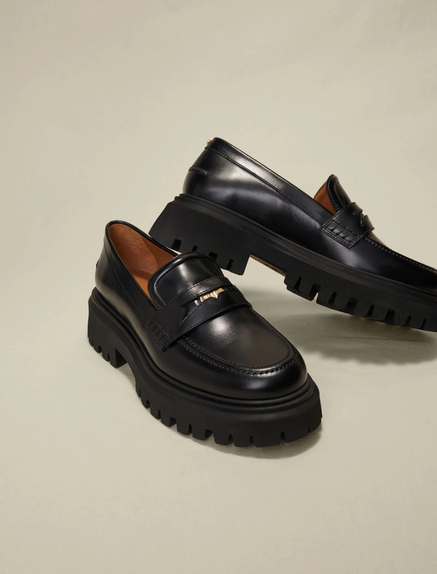 Mocasines de piel con plataforma