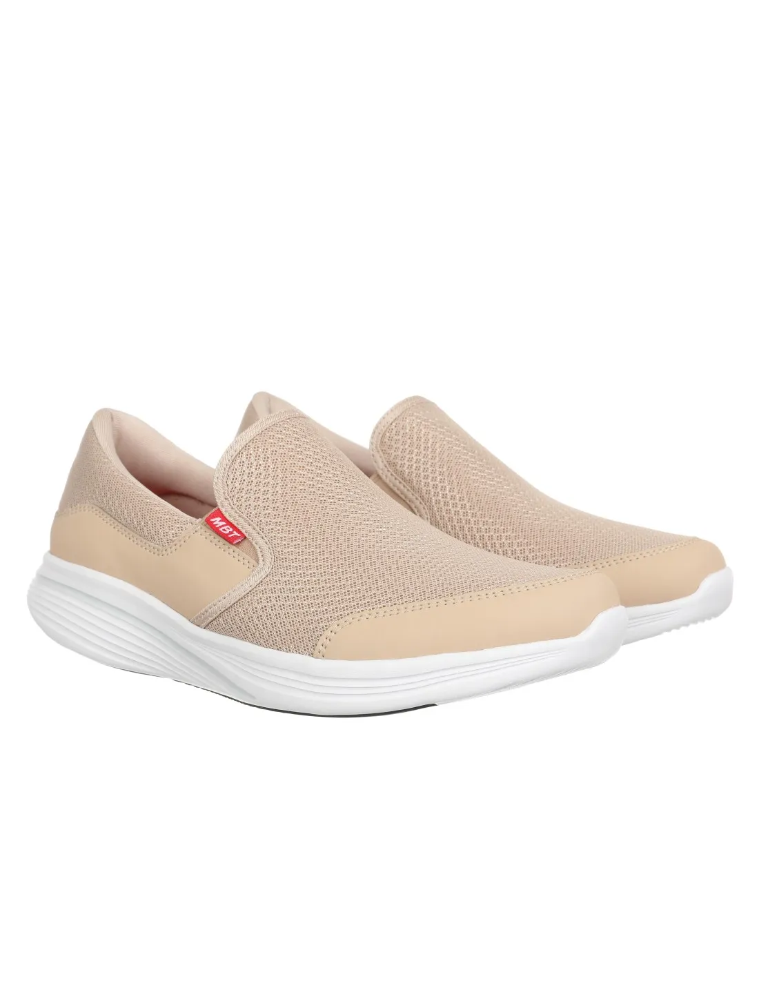 Mocasines deportivos crema ultraligeros slip-on mujer MBT