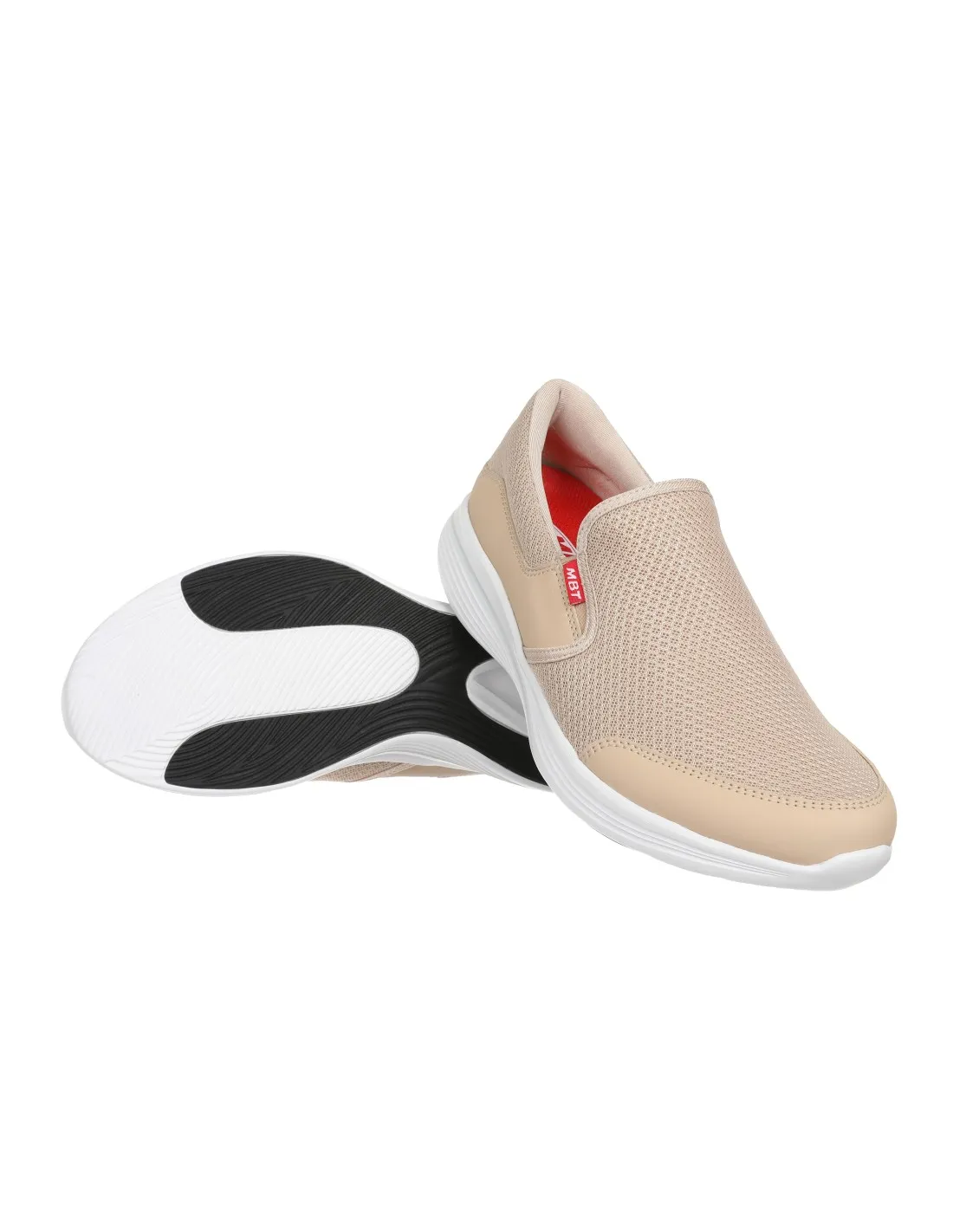 Mocasines deportivos crema ultraligeros slip-on mujer MBT