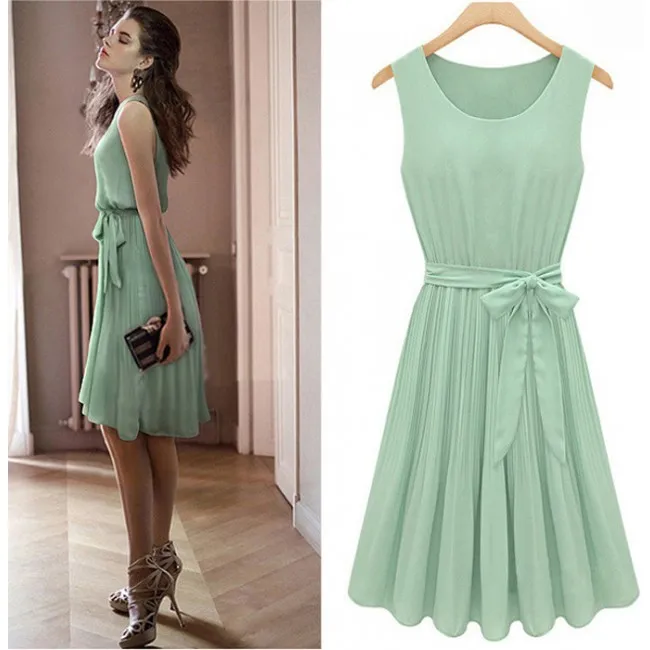 New Fashion Mint Green Bat Sleeve Dress