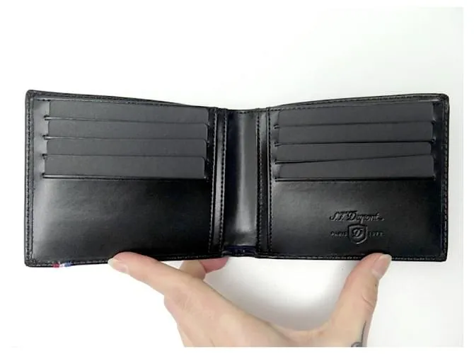 NUEVA CARTERA ST DUPONT LINE D 180003 Billetera de cuero negro 