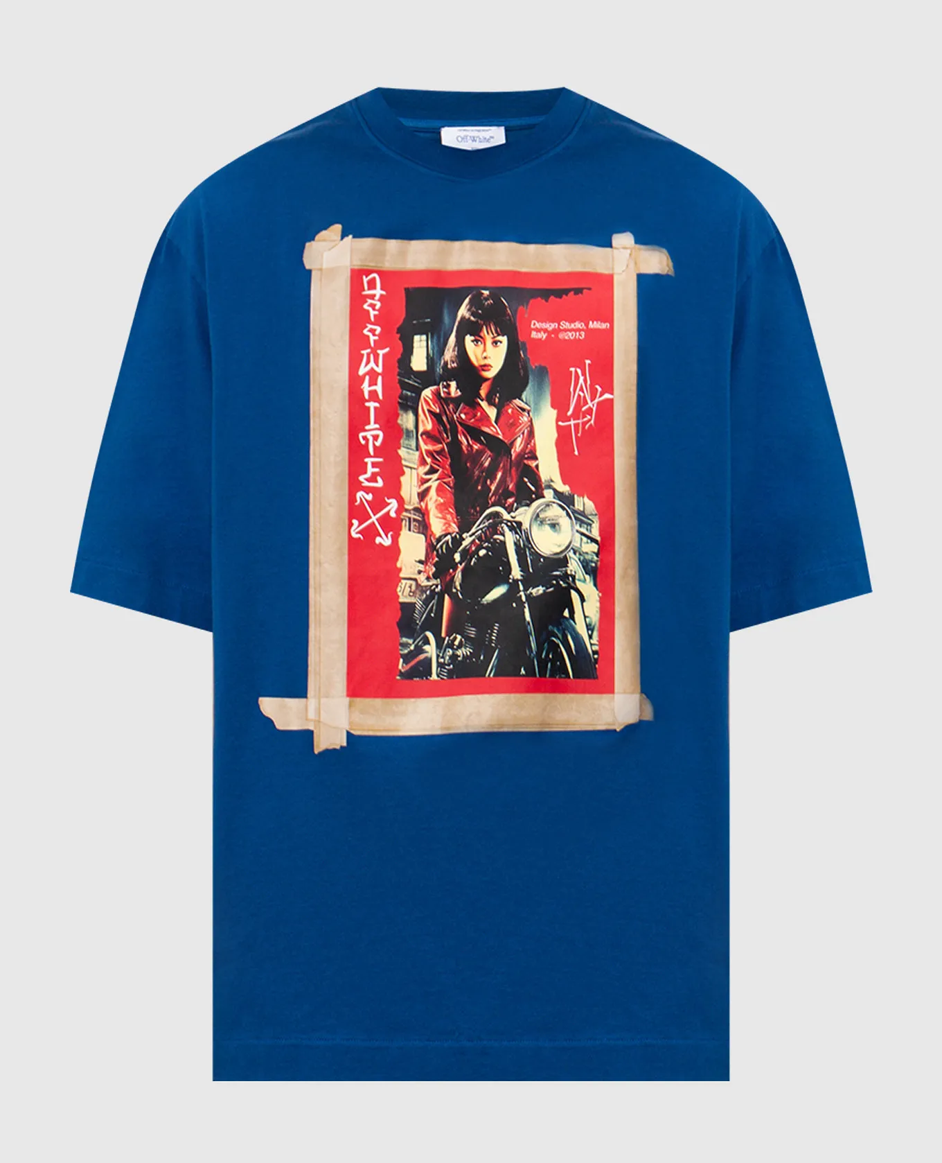 Off-White Blue T-shirt with a print