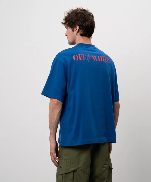 Off-White Blue T-shirt with a print