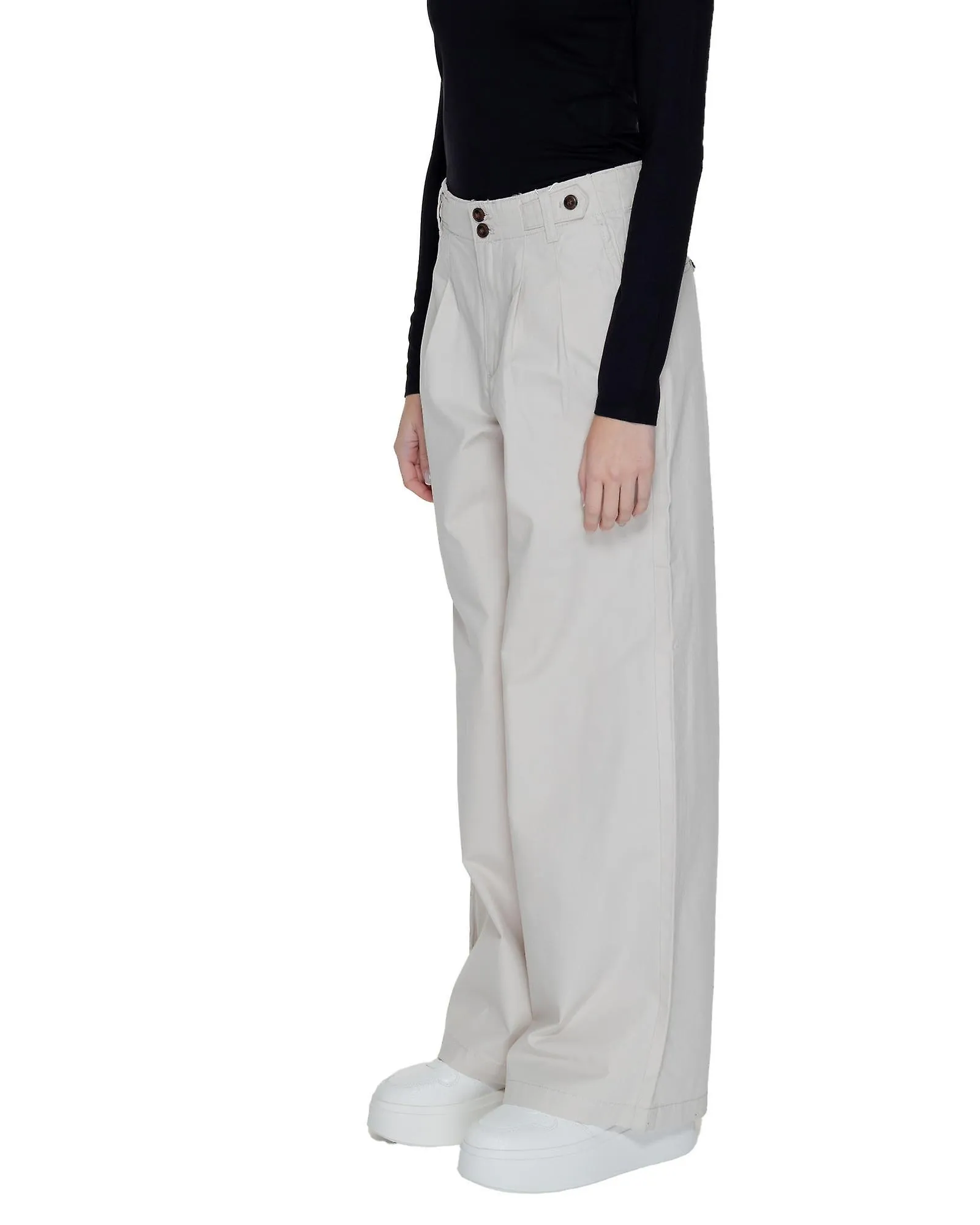 Only Cotton Trousers with Zip and Button Fastening