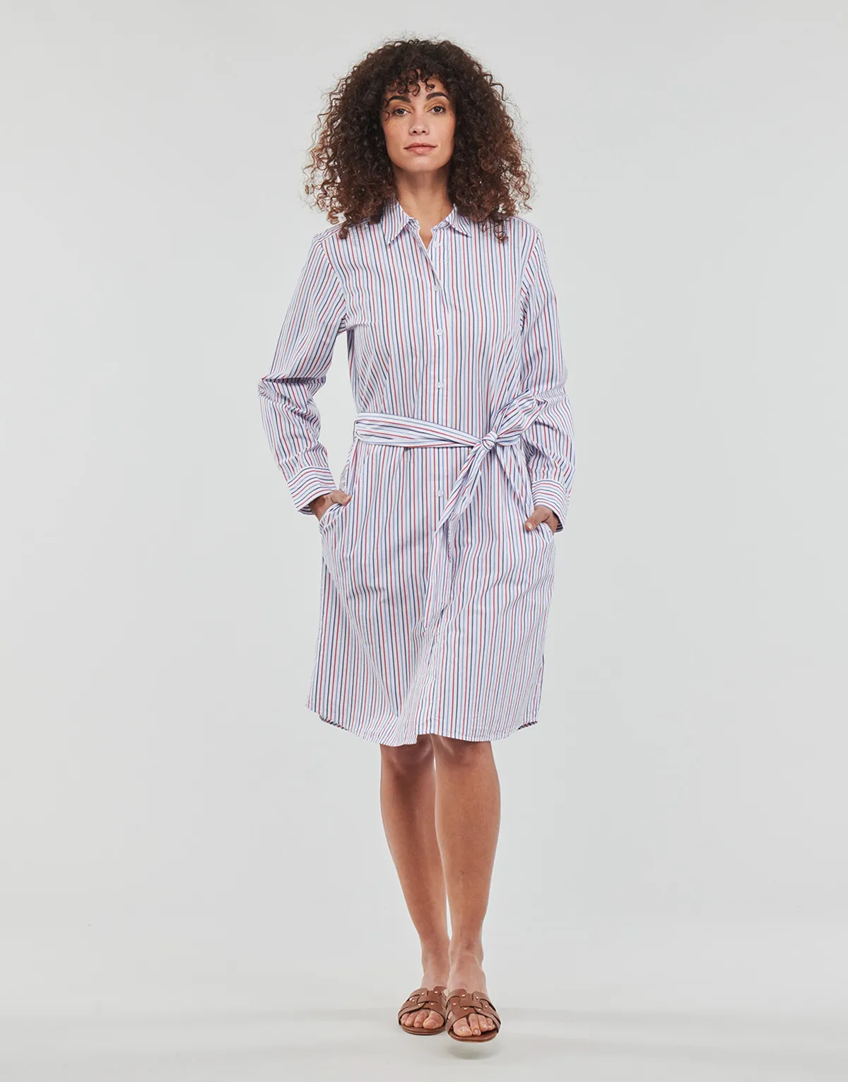 ORG CO GBL STP KNEE SHIRT DRESS