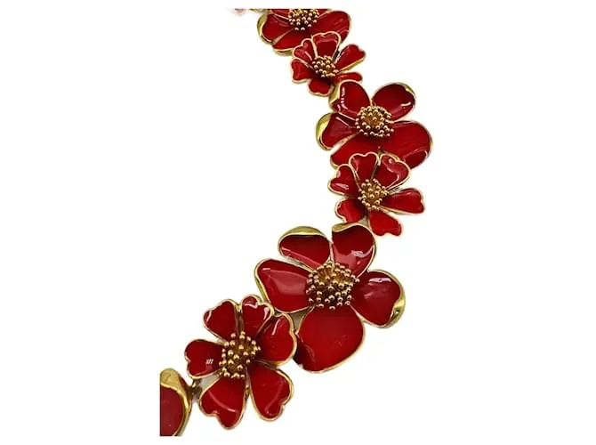 Oscar de la Renta Collares Roja Gold hardware 