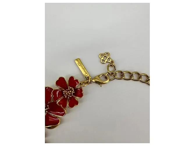 Oscar de la Renta Collares Roja Gold hardware 