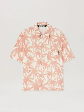 Palm Angels Palms Allover Shirt S/S Off White Pink