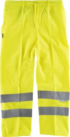 Pantalón alta visibilidad con cintas reflectante Amarillo