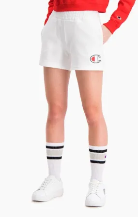 Pantalón corto CHAMPION Short mujer cintura elástica racer DOUBLE WAISTBAND SHORTS White Ref. 112648 blanco