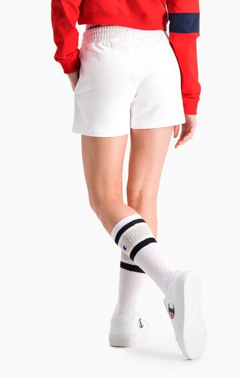 Pantalón corto CHAMPION Short mujer cintura elástica racer DOUBLE WAISTBAND SHORTS White Ref. 112648 blanco