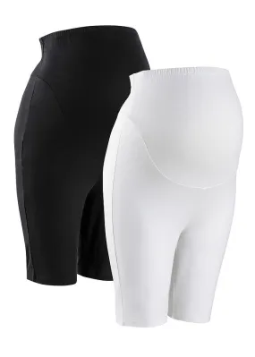 Pantalón de ciclismo premamá (2 unidades) Negro-blanco