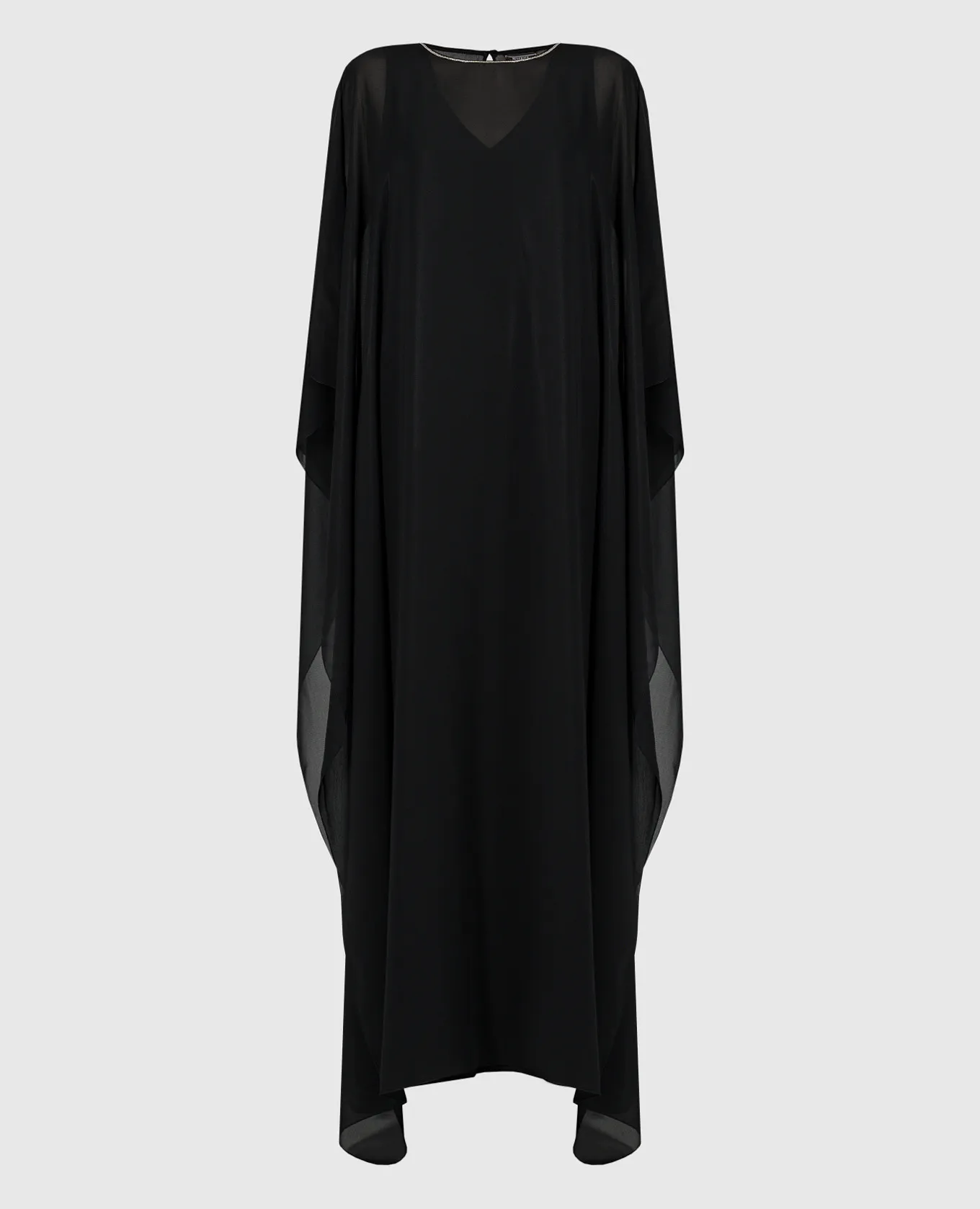 Peserico Black maxi dress with monil chain