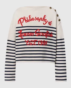 Philosophy di Lorenzo Serafini Beige striped wool sweater