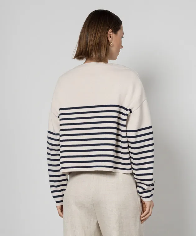 Philosophy di Lorenzo Serafini Beige striped wool sweater