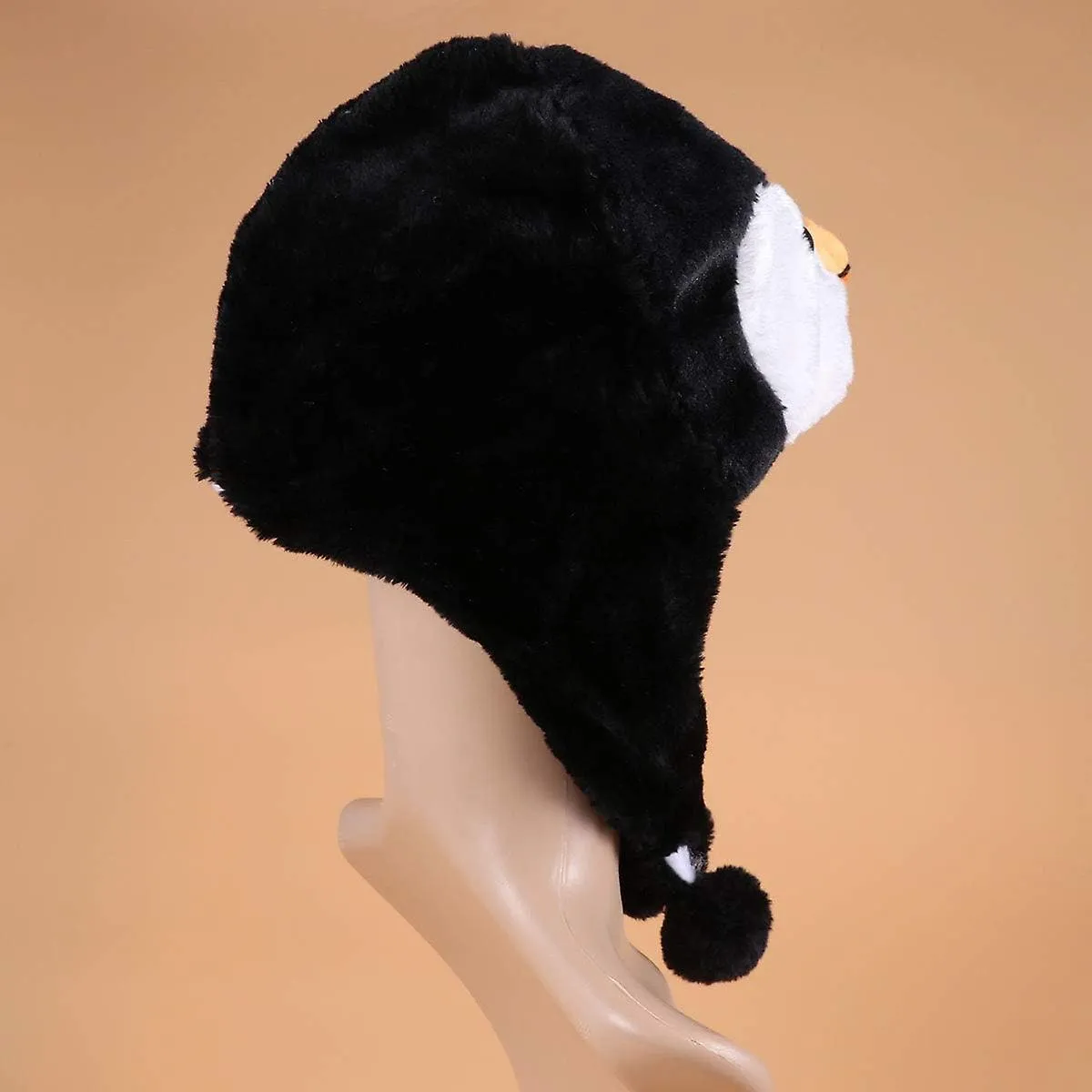 Plush Animal Hat Penguin Earflap Cap Winter Ski Aviator Style Hood For Children Adults