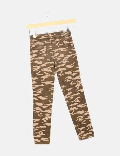 Primark Pantalón verde militar elástico