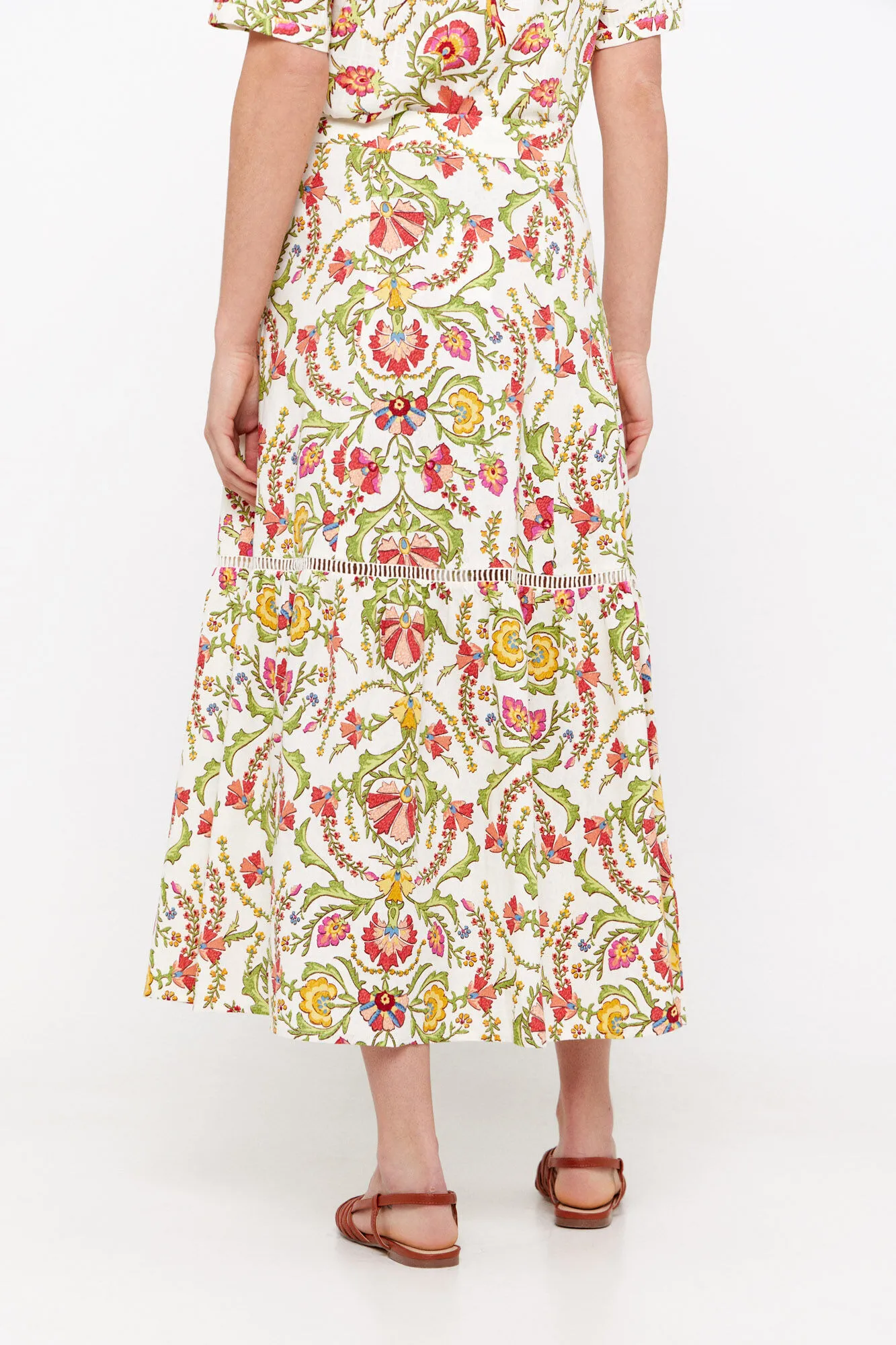 Printed flared skirt