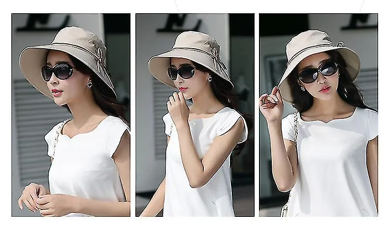 Protección uv Plegable Upf 50+ Ladies Sun Hat Womens Bucket Breathable Sun Hat Adjustable Chin Strap