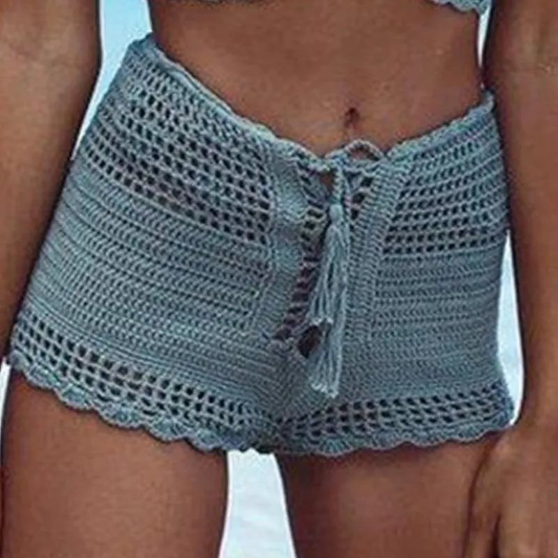 Shorts de bikini de ganchillo a mano