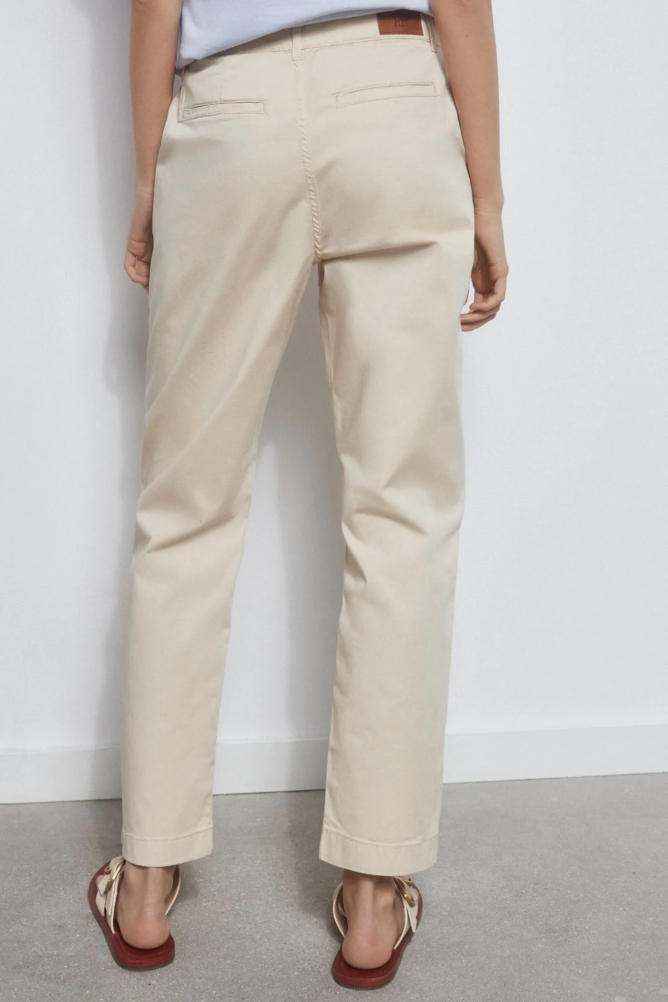 Slim fit satin trousers