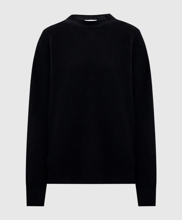 Solotre Black wool and cashmere sweater