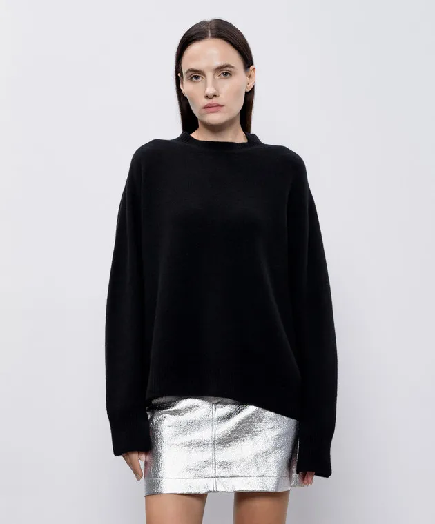 Solotre Black wool and cashmere sweater