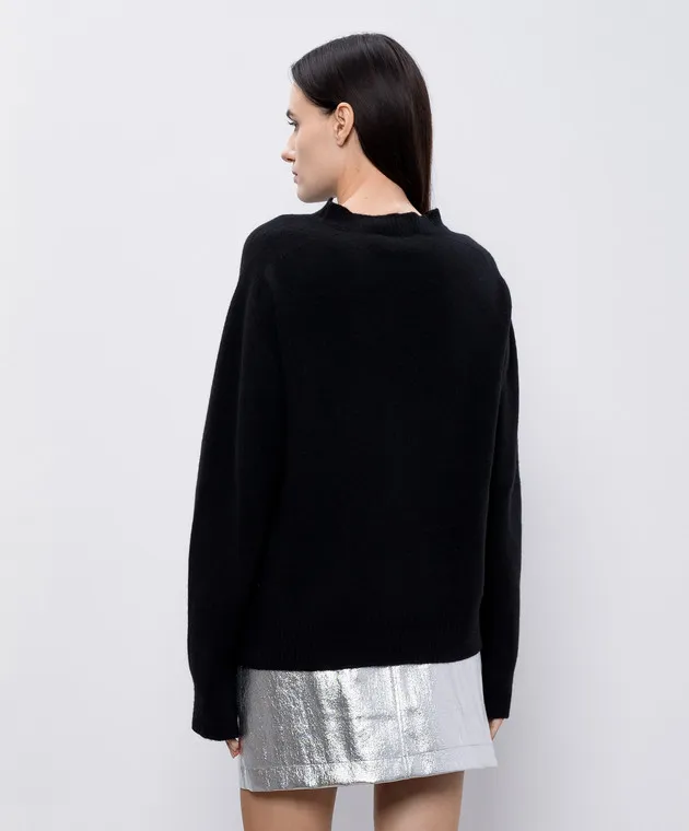 Solotre Black wool and cashmere sweater