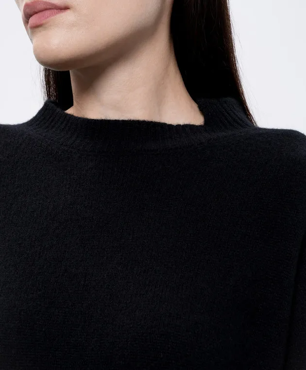 Solotre Black wool and cashmere sweater