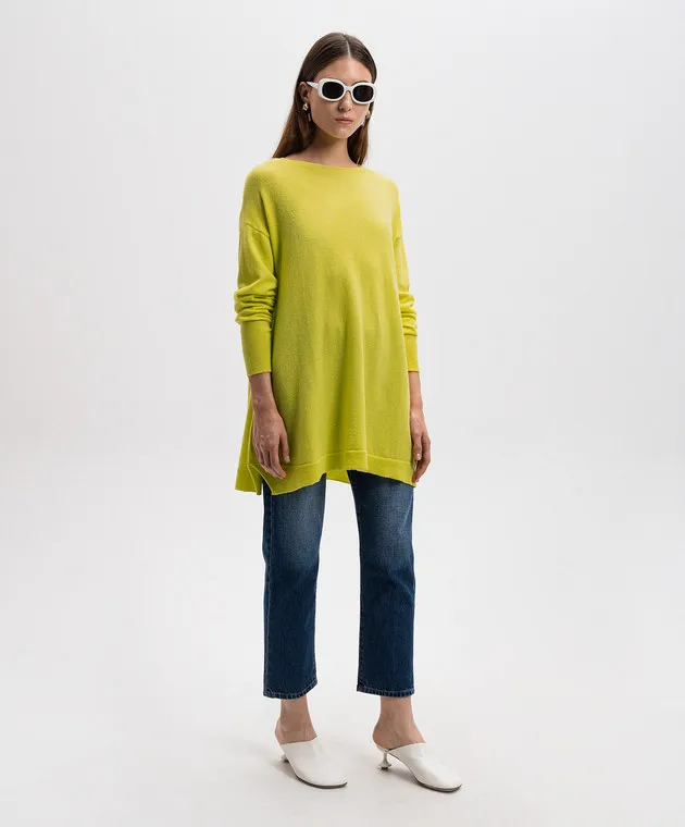 Solotre Yellow sweater made of wool