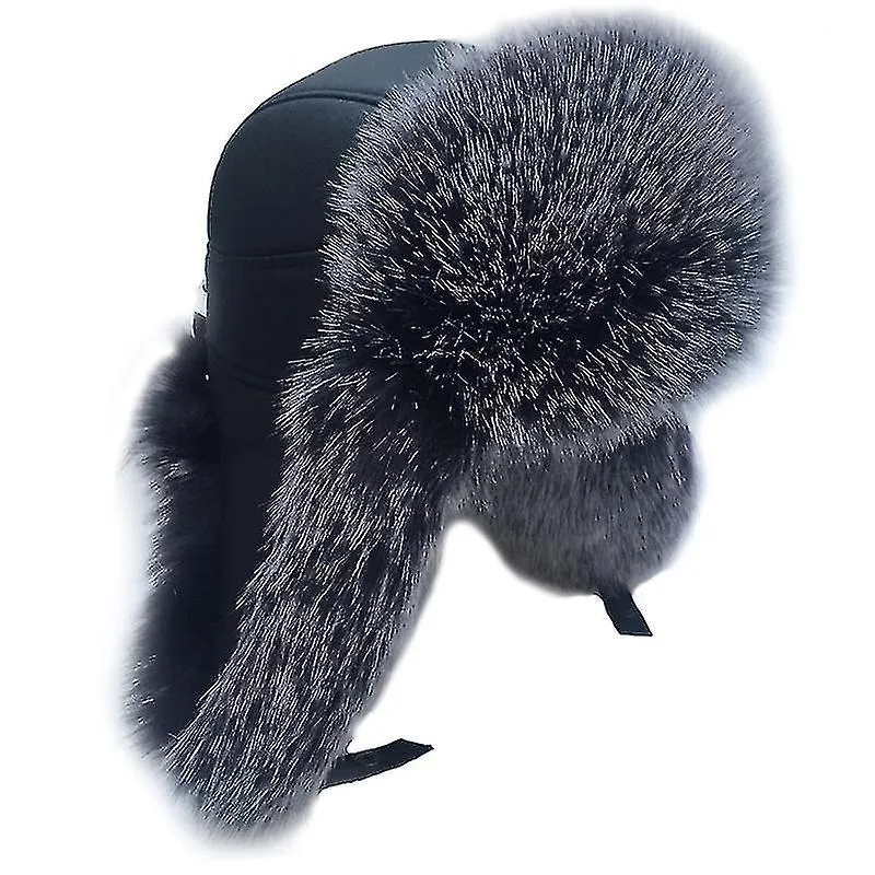 Sombrero de aviador para hombre Fox Fur Russian Winter Hat Keep Warm